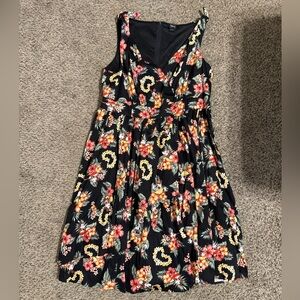 Disney Black Floral Tiki or Hawaiian Vintage Style Dress
